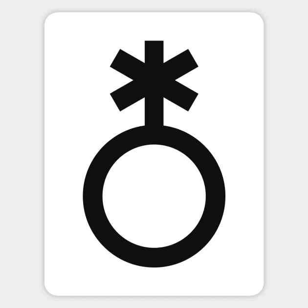 Nonbinary Symbol (black) Sticker by adrianimation